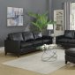 Clancy Sofa & Loveseat Set in Black Leather