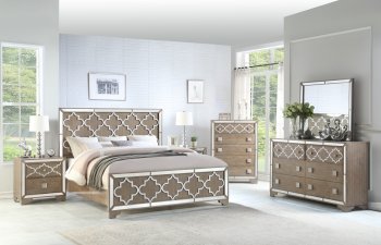 Ivony 6Pc Bedroom Set in Rustic Oak & Mirror w/Options [ADBS-Ivony]