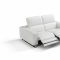 Augusto Power Reclining Sofa in White Leather by Whiteline