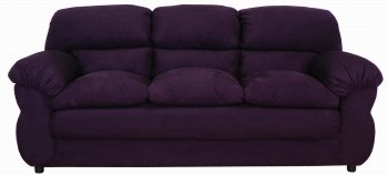 Eggplant Fabric Contemporary Sofa & Loveseat Set w/Options [PMS-6400-Eggplant]