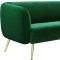 Harlow Sofa 685 in Green Velvet Fabric by Meridian w/Options