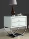 Alyssa Side Table in White Glass by Meridian w/Chrome Base