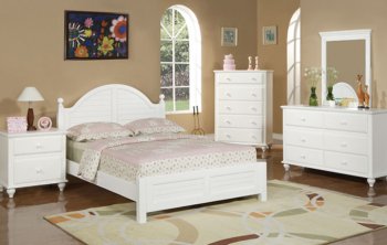 White Finish Stylish Kids Bedroom w/Optional Casegoods [PXBS-F9063]