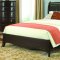 Deep Cappuccino Finish Classic Bedroom W/Padded Headboard Bed