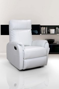 101R Recliner Chair in White Bonded Leather by American Eagle [AERC-101R White]