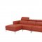 Slate Sectional Sofa in Orange Leather by Beverly Hills