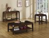 Dark Oak Finish Modern Coffee Table w/Shelf & Options