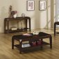 Dark Oak Finish Modern Coffee Table w/Shelf & Options