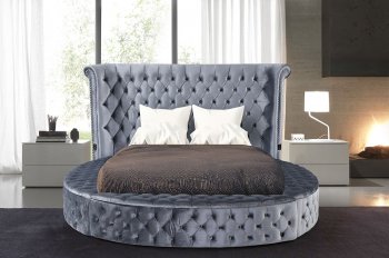 LCL-B04 Upholstered Bed in Gray Velvet [BDB-LCL-B04 Gray]