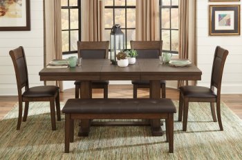 Wieland 6Pc Dining Set 5614-72 in Rustic Brown by Homelegance [HEDS-5614-72-Wieland]