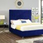 Candace Upholstered Bed in Navy Velvet Fabric by Meridian