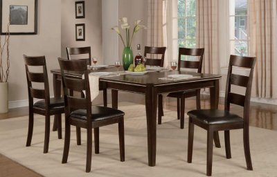 Espresso Finish Modern Dining Table w/Optional Chairs