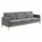 Loft Sofa in Gray Velvet Fabric by Modway w/Options