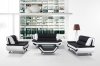 3032C 3Pc Sofa Set in Black & White Eco-Leather by VIG