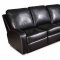 Black Bonded Leather Modern Double Reclining Sofa & Loveseat Set