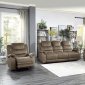 Shola Power Motion Sofa 9848BR-3PWH in Brown by Homelegance