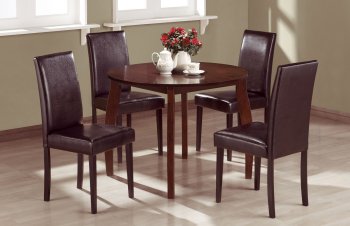 Rich Dark Walnut Finish Contemporary 5Pc Round Dinette Set [HLDS-D801]