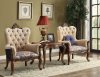 Cortina Accent Chair 50846 in Tan & Floral Periwinkle by Acme