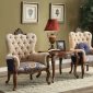 Cortina Accent Chair 50846 in Tan & Floral Periwinkle by Acme