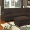 F7135 Chocolate Corduroy Reversible Tufted Sectional by Poundex