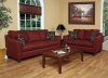 16154 Balinese Sofa & Loveseat Set in Red Fabric by Chelsea