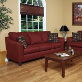 16154 Balinese Sofa & Loveseat Set in Red Fabric by Chelsea