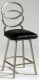 Nickel Plated Base & Black Seat Set of 2 Modern Swivel Barstools