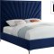 Eclipse Bed in Navy Velvet Fabric by Meridian w/Options