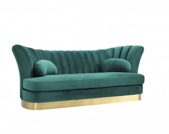 Arvada Sofa & Loveseat Set in Green Velvet by VIG w/Options [VGS-Arvada Green]