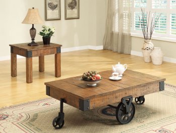 701458 Coffee Table 3Pc Set in Distressed Wood by Coaster [CRCT-701458]