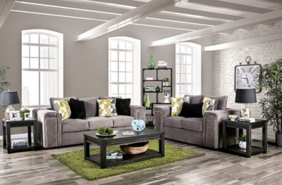 Bradford Sofa SM6154 in Warm Gray Chenille Fabric w/Options