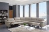 951 Power Motion Sectional Sofa Light Grey Leather by ESF