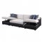 Merill Sectional Sofa 56015 in Beige Fabric & Black PU by Acme