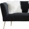 Monroe Sofa 696 in Black Velvet Fabric by Meridian w/Options