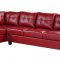 G909B Sectional Sofa w/Ottoman in Red Leatherette by Glory