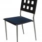 Black Vinyl Set of 4 Modern Dining Chairs w/Chrome Frame