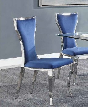 Azriel Dining Chair DN01192 Set of 2 in Blue Velvet by Acme [AMDC-DN01192 Azriel]