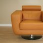 Light Brown Modern Club Chair in Premium Leather Upholstery