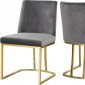 Heidi Dining Chair 776 Set of 2 Grey Velvet Fabric by Meridian