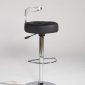 Chrome Base & Black Bonded Leather Seat Set of 2 Barstools