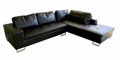 Dark Brown Leather Sectional Sofa