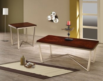 701788 3Pc Coffee Table Set by Coaster w/Brushed Nickel Base [CRCT-701788]