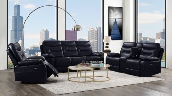 Aashi Motion Sofa 55370 Midnight Blue Leather-Gel Match by Acme [AMS-55370 Aashi]