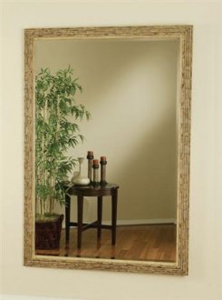 Natural Bamboo Finish Traditional Style Wall Mirror