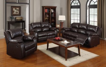 7263 Power Reclining Sofa in Dark Brown Bonded Leather w/Options [EGS-7263]