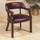 Burgundy Vinyl Classic Commercial Office Chair w/Nailhead Trim