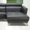 Trax Sectional Sofa by Beverly Hills in Black Full Leather