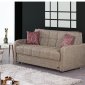 Madrid Sofa Bed in Light Brown Fabric by Empire