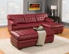 Brooks Sectional Sofa 9739 in Red Bonded Leather by Homelegance