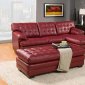 Brooks Sectional Sofa 9739 in Red Bonded Leather by Homelegance